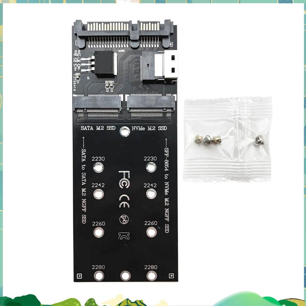 M2 SSD อะแดปเตอร์ M.2 SATA Ngff SSD เป็น SATA + M2 NVME SSD เป็น SFF-8654 Converter SATA เป็น M2 การ