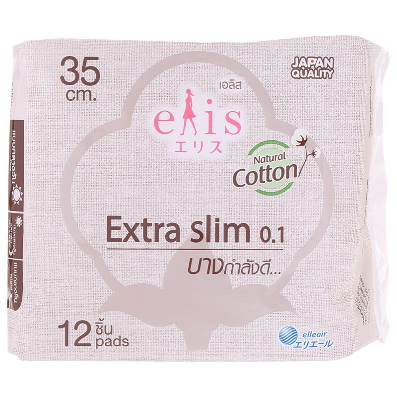 เอลิสเอ็กซ์ตร้าสลิม0.1ผ้าอนามัยแบบมีปีก 35ซม. 12ชิ้น Elis Extra Slim 35cm X12 [หมายเลขบาร์โค้ด 8858947833104 ]