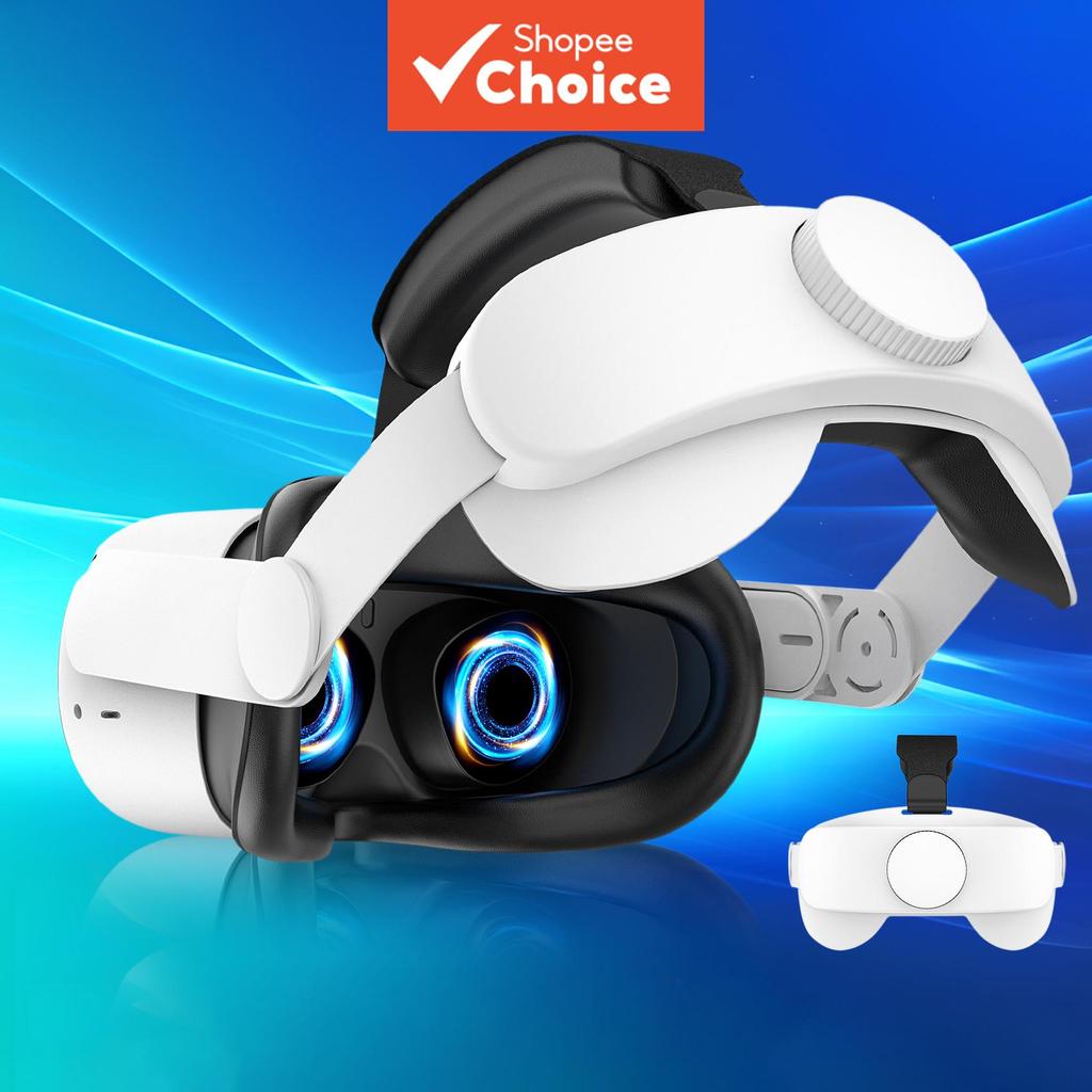 สายรัดศีรษะที่เข้ากันได้กับ Oculus Quest 2, อุปกรณ์เสริม Meta Quest 2 พร้อมสายรัด Elite แบบปรับได้ ทดแทน เพิ่มความสบาย รองรับ และสร้างประสบการณ์เสมือนจริงที่สมจริงยิ่งขึ้นในการเล่นเกม (ไม่ต้องใช้แบตเตอรี่)