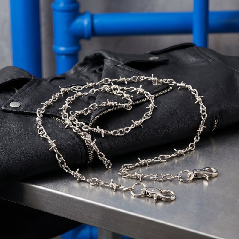 Stylish Chain Pants Hip Hop Jean Belly Chains สําหรับผู้หญิง 79.00X1.00X0.50CM สีเงิน