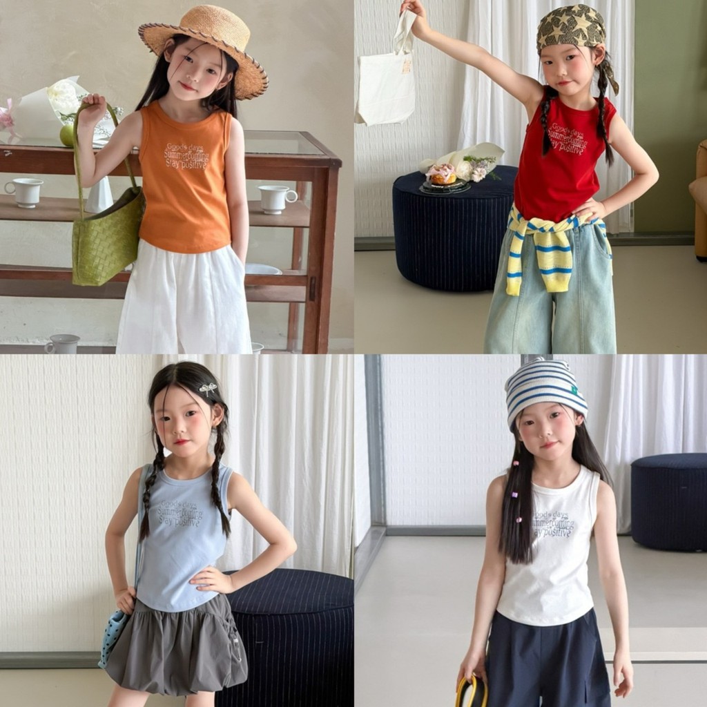 PRETTY BABY เสื้อเด็ก เสื้อกล้าม เสื้อแขนกุด สกรีนอักษร แฟชั่นเด็ก (2422)