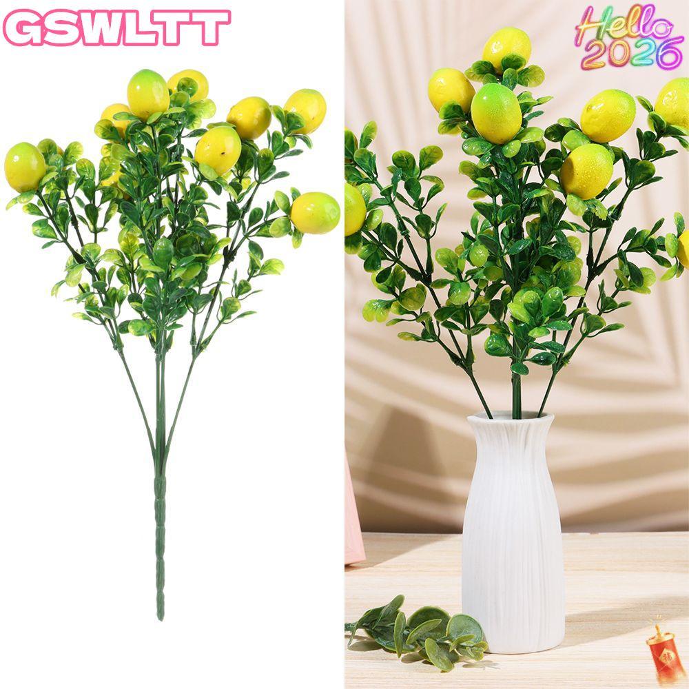 MKOFNU Lemon Branch Table Centerpiece Garden Lemon Tree บอนไซ Greenery ตกแต่งผลไม้
