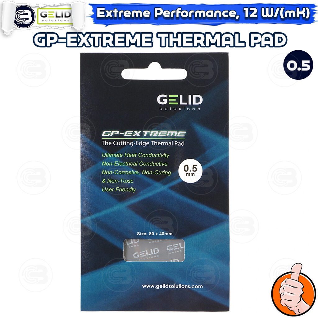 [CoolBlasterThai] GELID GP-EXTREME Thermal Pad 80x40x0.5 mm./12.0 W/mK (TP-GP01-A)
