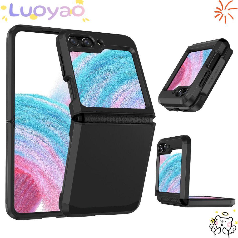 LUOYAO1 สําหรับ Z Flip 5, บานพับฝาครอบโทรศัพท์กันกระแทก, ป้องกันแบบเต็มเกราะป้องกันโทรศัพท์มือถือสํา