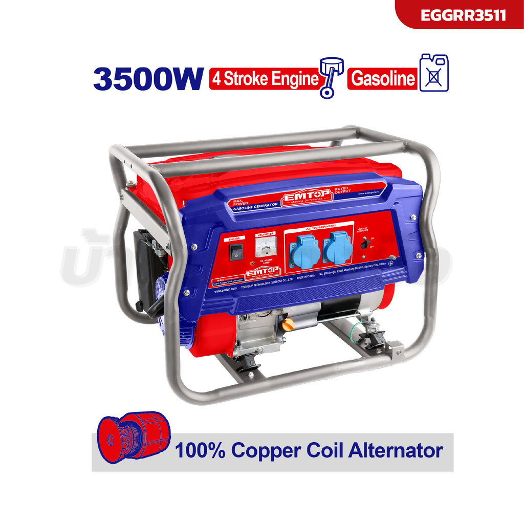 EMTOP เครื่องปั่นไฟฟ้าเบนซิน 3500W EGGRR3511