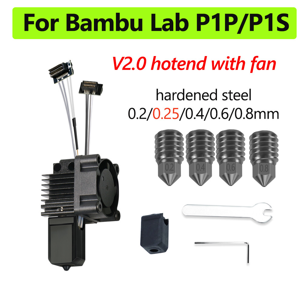 NEW สําหรับ Babambu Lab P1s Hotend อัพเกรดพัดลม V2.0 P1P Printhead Complete P1S 0.2 0.4 Hotend Hot E