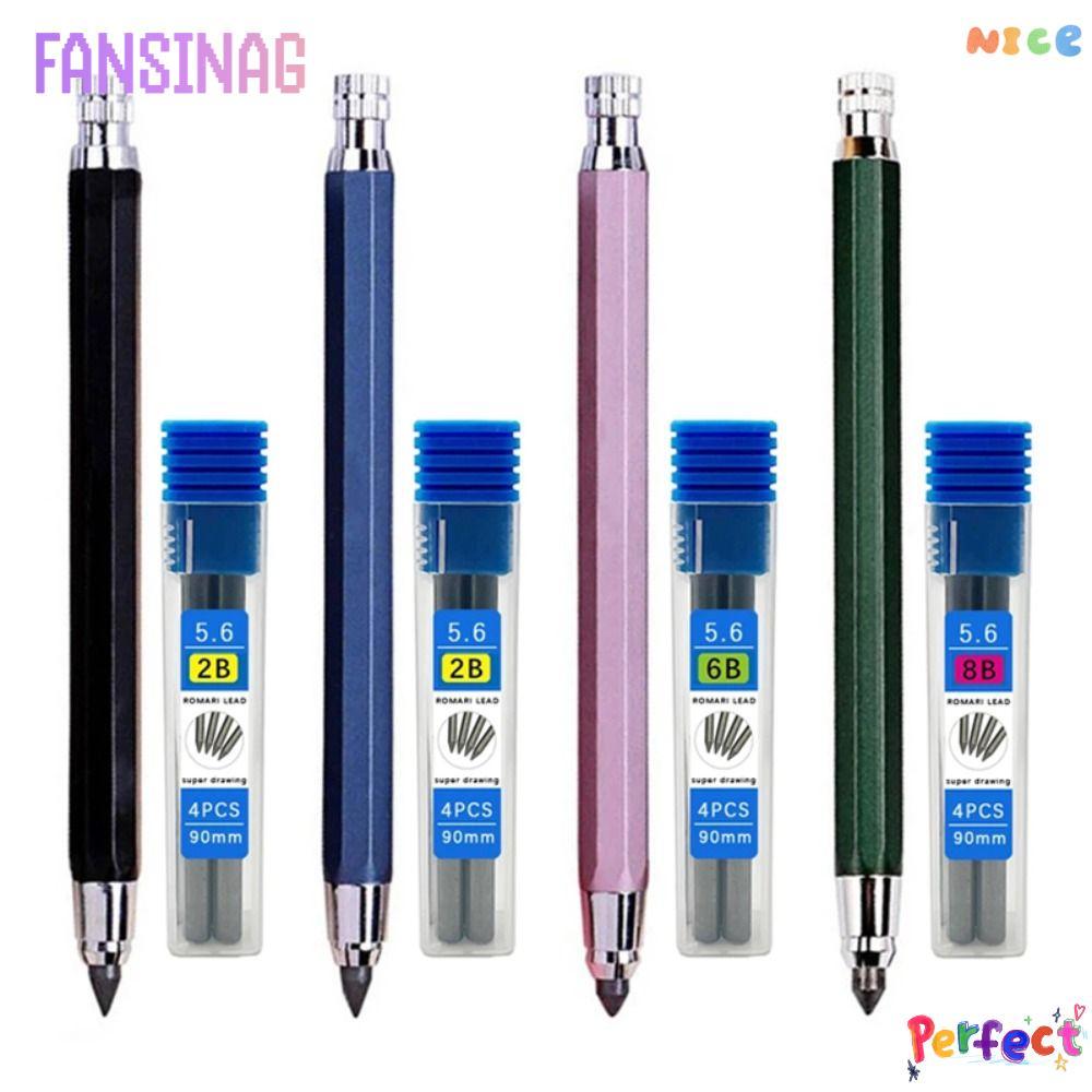 FANSINAG ดินสออัตโนมัติ, 2B/4B/6B/8B ดินสอเติมวาดเขียนเครื่องมือดินสอกด, Creative โลหะ Sketch การออก
