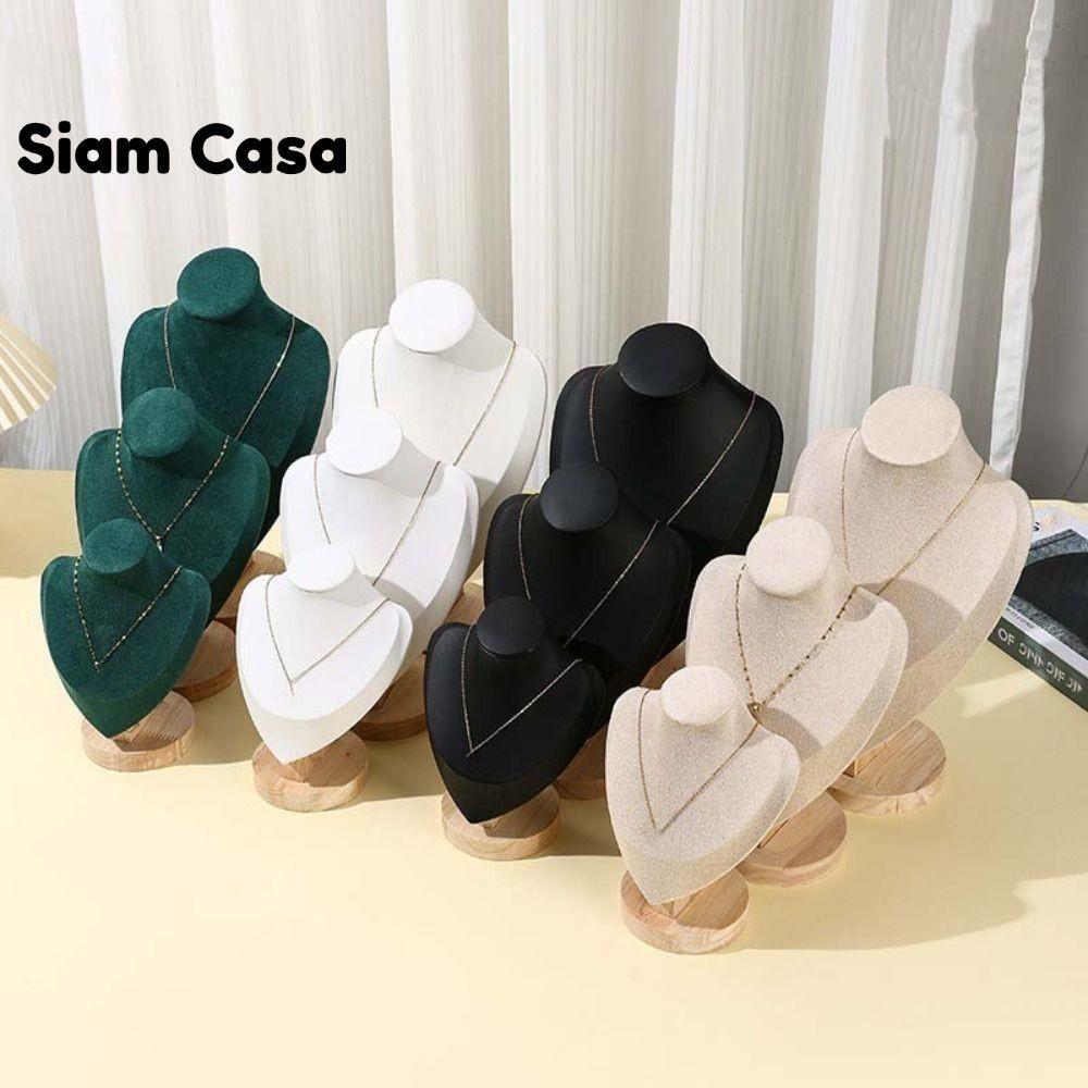 SIAM CASA ชั้นเก็บเครื่องประดับ, หนังกลับ ไม้ ชั้นวางสร้อยคอ, ใหม่  แสดง พร็อพแสดงคอ สร้อยคอ