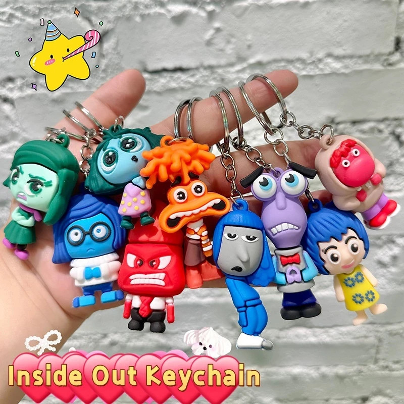 Kawaii Inside Out พวงกุญแจ Joy Sadness อะนิเมะจี้สําหรับคีย์กระเป๋า PH สต็อก