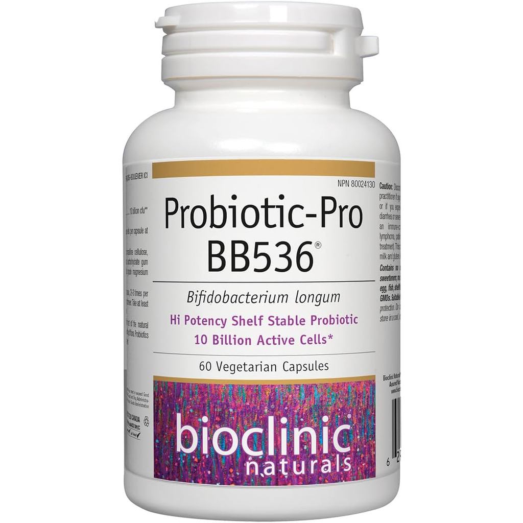 Bioclinic Naturals Probiotic Pro BB536 10 Billion Active Cells, 60 Veg Caps