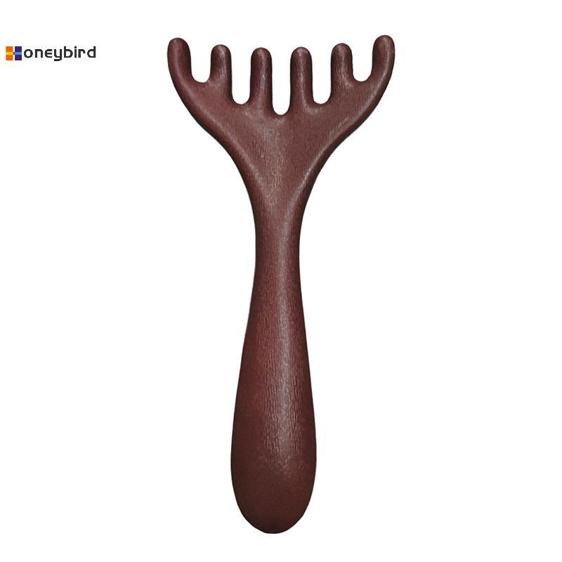 Honeybird Body Meridian หวีนวดเรซิ่นกวาง Antlers ฟันกว้างฝังเข็มช่วย Anti-static ผมเรียบ Nice