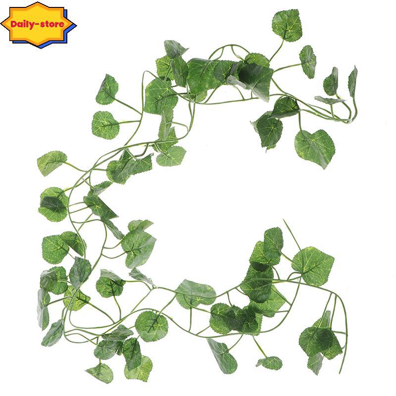 ทุกวัน 2.0m Artficial Vine พืชสีเขียว Leaf แขวนตกแต่งหวาย Liana ผนังใบ