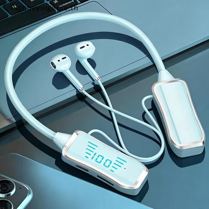HETH Noise Cancelling หูฟังไร้สายแบบคล้องคอจอแสดงผล LED ชุดหูฟังกีฬาสําหรับการฝึกอบรมฟิตเนสใช้ทุกวัน
