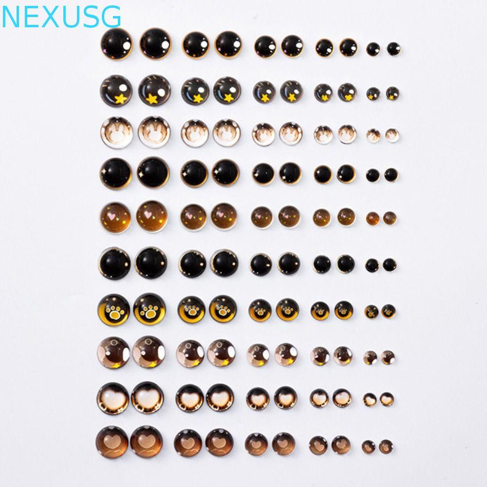 NEXUSG ตุ๊กตาสีน้ําตาลs Eyes, ตุ๊กตาตุ๊กตา Access Anime Eyes ฐานแบน Heart Eyes, Mini น่ารัก DIY รอบก
