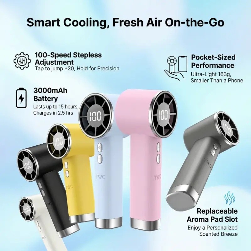 [2026ใหม่]พัดลมน้ําหอม Mini USB TS1013 | Wind100Speed9m/s | ความงาม 6 สี | บรรจุภัณฑ์ ซอฟท์ทัช พรีเม