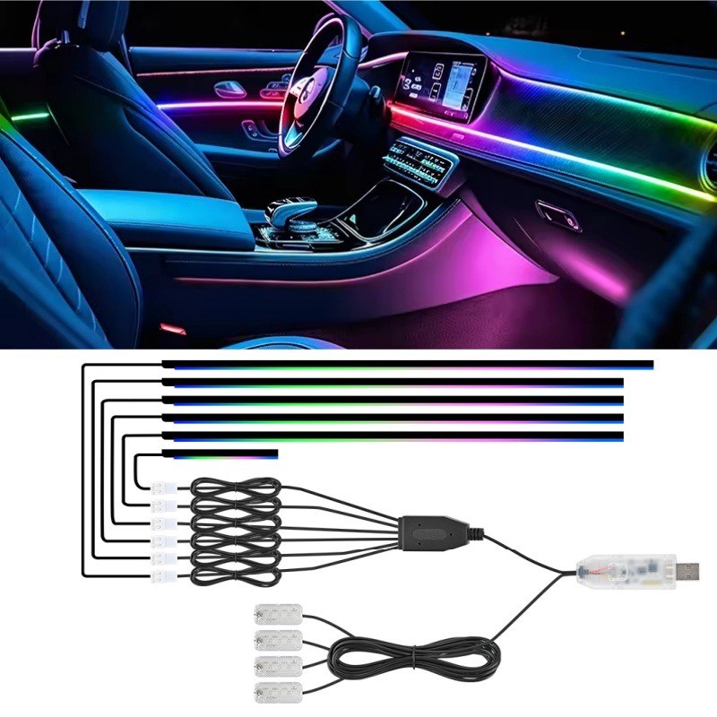 26 ปีรถ USB บรรยากาศ Phantom app ลากสิบอะคริลิค Marquee Streamer สีสัน Foot Nest Light 2026.7.19z090