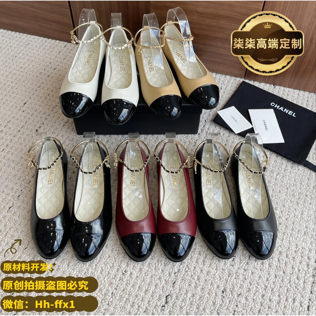 Luxury First Choice CHANEL CHANEL 25ss ฤดูใบไม้ผลิฤดูร้อนสไตล์ใหม่ Flat-Soled Mary Jane CHANEL Catwa