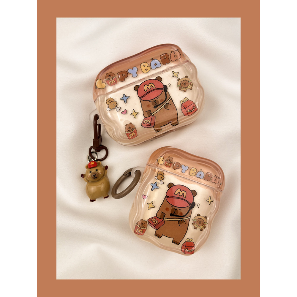 Ins การ์ตูนสนุก M Kee Kapibara airpods4 เคสป้องกัน airpod3 เหมาะสําหรับ Apple pro เคสหูฟังรุ่นที่สอง