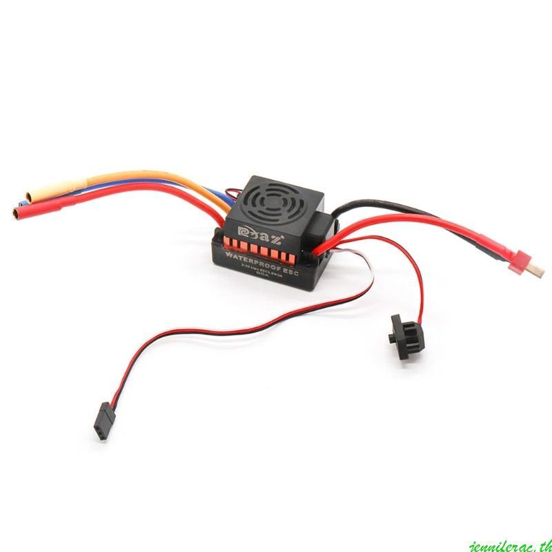 Jenniferac 60A ESC รีโมทคอนโทรล Brushless ESC Esc Brushless ESC 1 10 กันน้ํา Esc 1 10 สําหรับอุปกรณ์