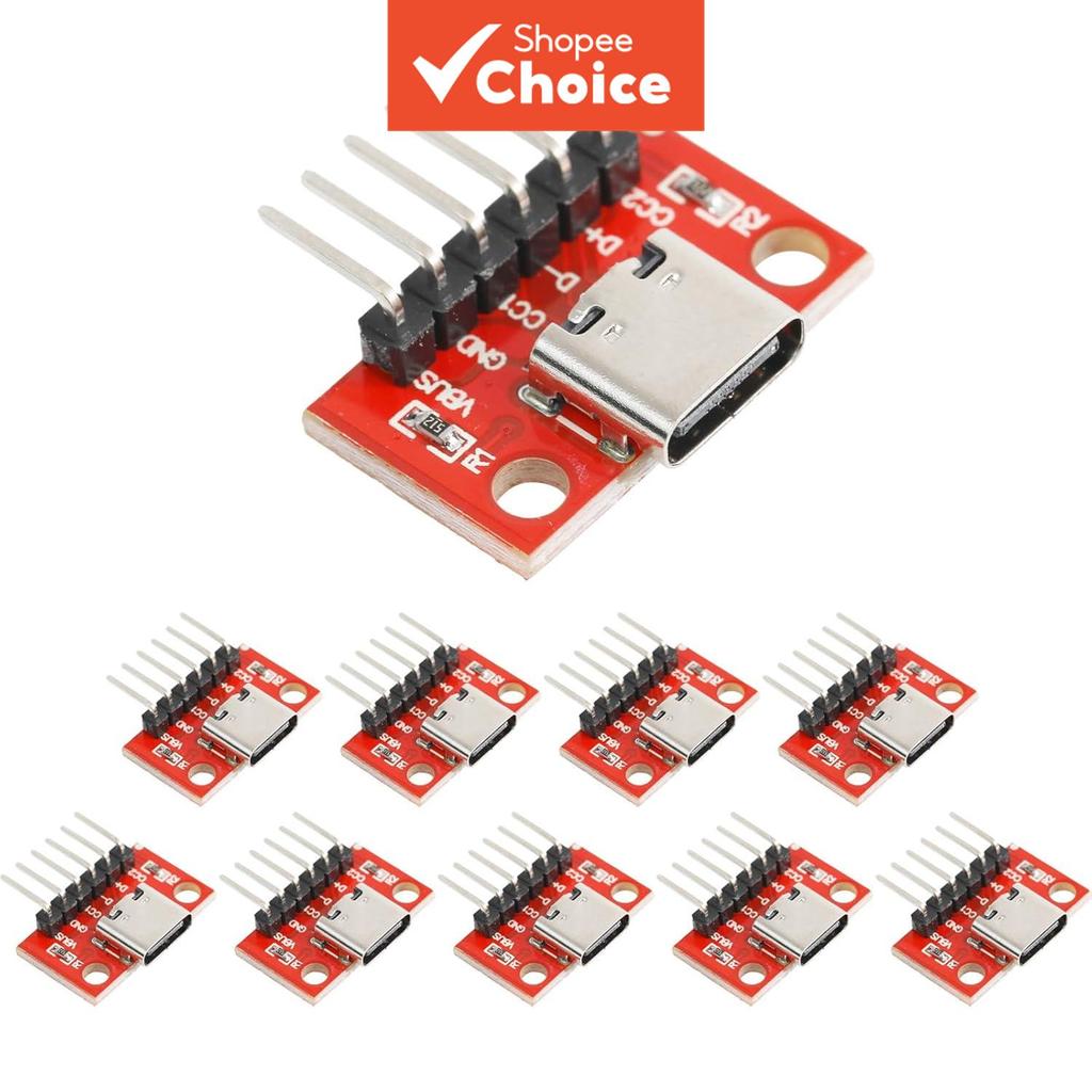 บอร์ดแยกประเภท C 10 ชิ้น แบบซีเรียล เบรกเอาท์ คอนเนคเตอร์ตัวเมีย 16 พิน PCB แปลงบอร์ดแบบพินงอ
