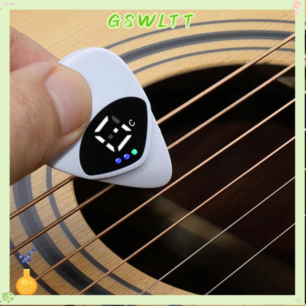 GSWLTT Guitar Pick & Tuner Combo, 2-in-1 12-Tone Equal Temperament Multi-function Tuner, Small ABS I