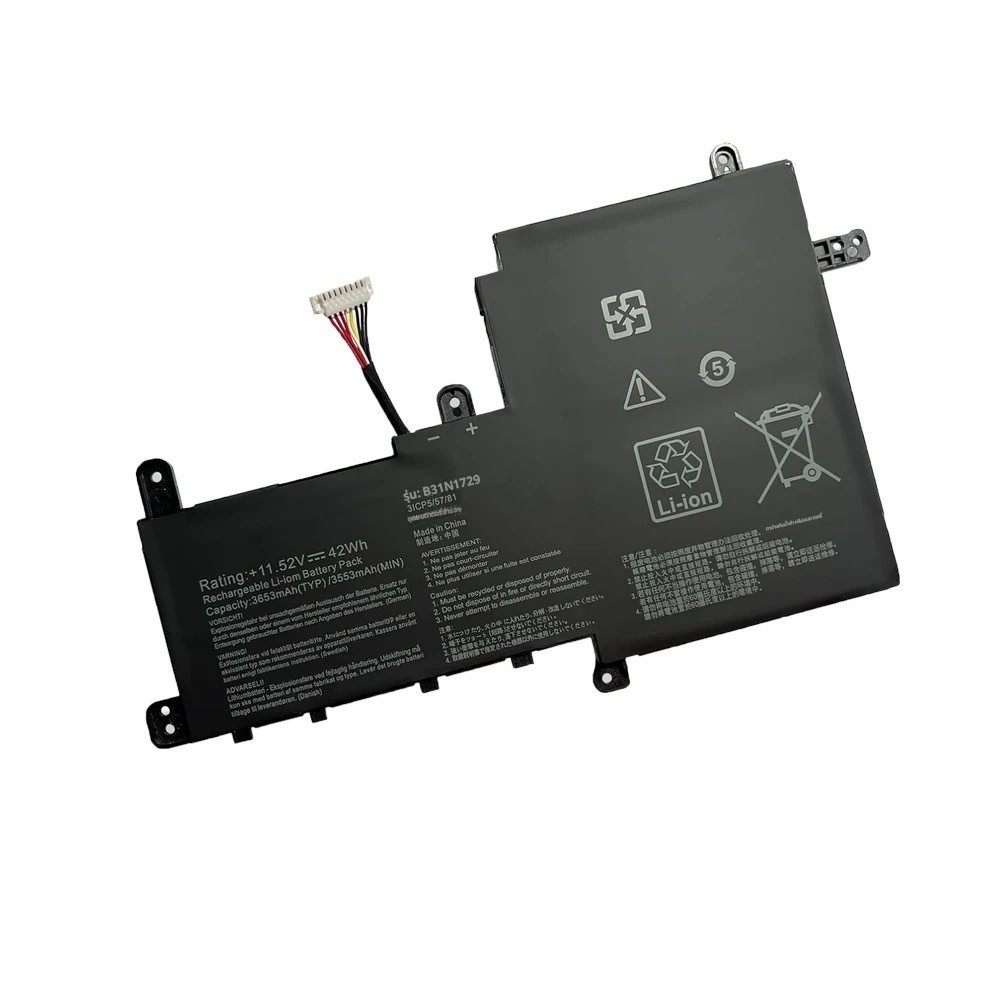 แบตเตอรี่โน้ตบุ๊ก Asus S5300F S15 S5300U S530U X530F B31N1729

