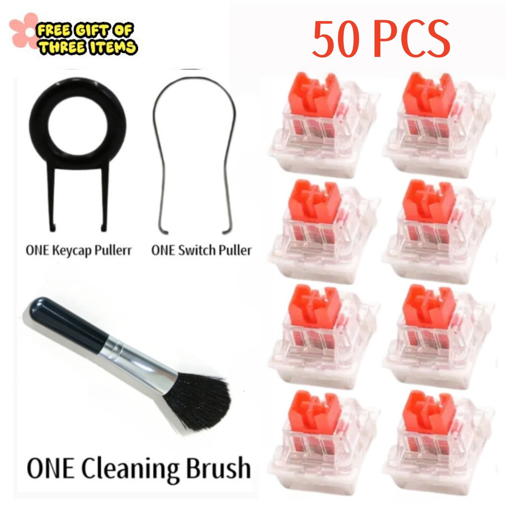 50pcs 3 Pin Tactile Keyboard Clicker Switch ABS Keycaps โปรไฟล์ต้นฉบับสําหรับ RGB Redragon