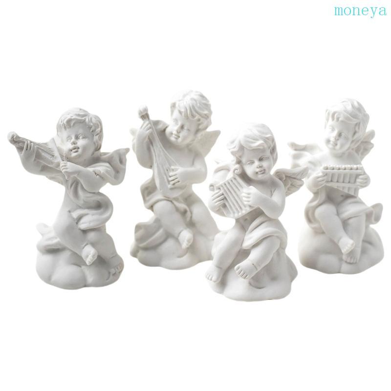 Mya แพ็ค 4 ตกแต่ง Angel Themed เรซิ่นผู้ถือเครื่องประดับ Angel เครื่องประดับสําหรับต่างหูแหวนแสดงการ
