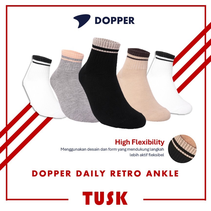 Dopper Daily Urban Ankle Casual Socks - Vintage Retro Anti-Odor Daily Ankle Short Socks