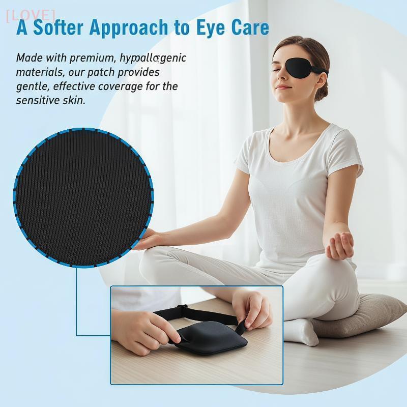 [LOVE] 3D Single Eye Patch Breathable Soft ปรับครอบคลุม Eyepatch สําหรับ Amblyopia Lazy Eye Therapy 