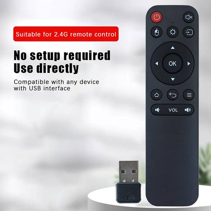 UK สมาร์ททีวีรีโมทคอนโทรลเสียงรีโมทคอนโทรลไร้สาย 2.4GHz พร้อม USB สําหรับกล่อง Android TV / PC TH