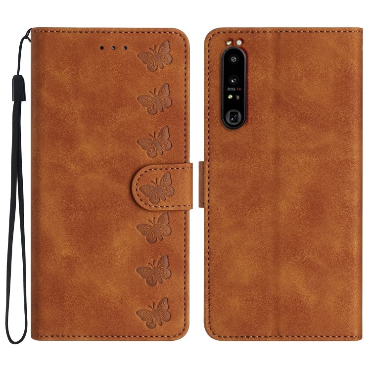 เตรียมจัดส่ง Seven Butterflaies เคสโทรศัพท์หนังลายนูนสําหรับ Sony Xperia 1 IV/Sony Xperia 1 V 2023/S