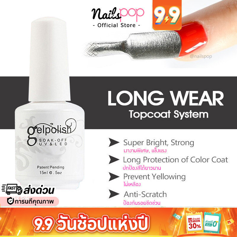 พร้อมส่ง Temper Top coat gel ท็อปกระจก อย่างดี เคลือบใส ท็อปหนา ท็อป3D Base Rubber Blossom Leveling
