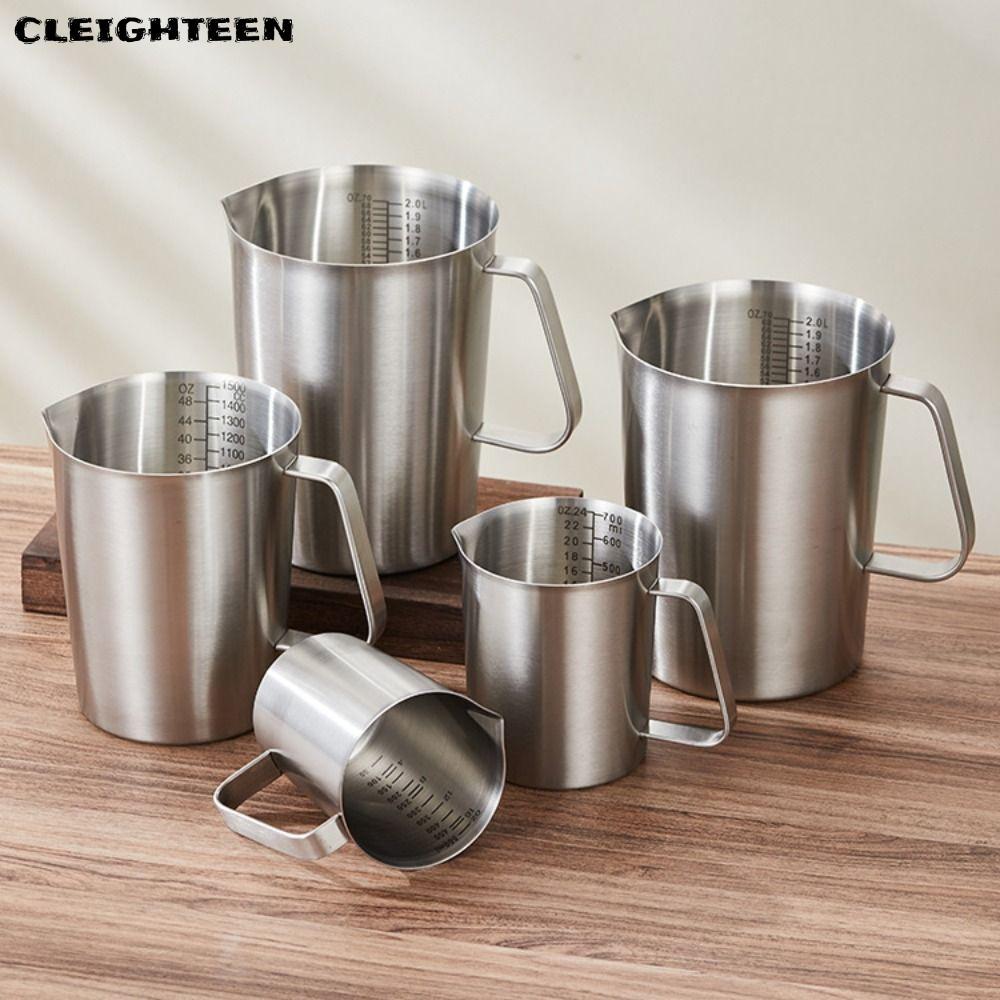 ถ้วยตวง CLEIGHTEEN พร้อมฝาปิด 304 สแตนเลสบีกเกอร์ห้องปฏิบัติการ, หนาขนาดด้านในออกแบบความจุขนาดใหญ่ L
