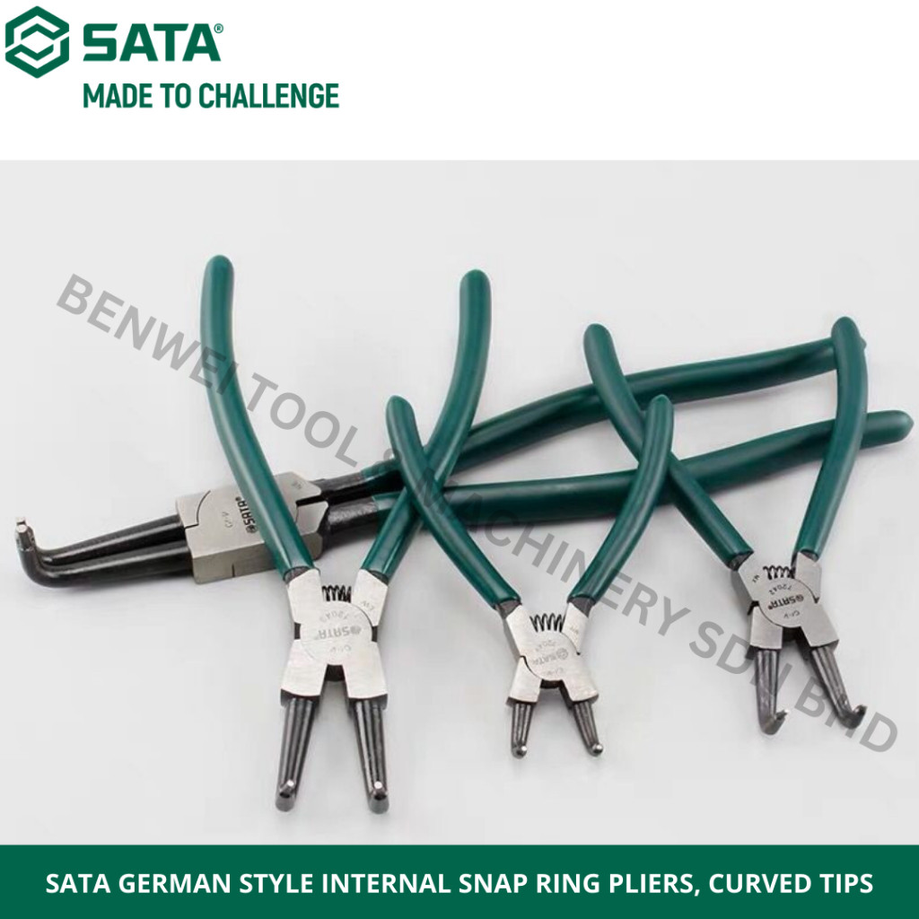 SATA GERMAN STYLE INTERNAL SNAP RING PLIERS, CURVED TIPS / 5 / 7 / 9 / 13 / SATA 72041 / SATA 72042 
