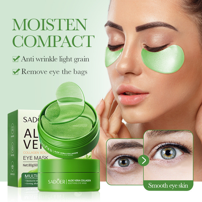 SADOER Aloe Collagen Soothing Eye Mask, Moisturizing Eye Patch