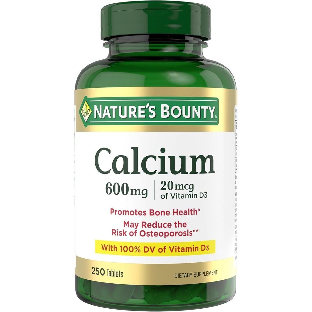 Bounty Calcium Carbonate & D 250 เม็ด | พอร์ต Immune Health & B Health 600mg Calcium & 800IU D3