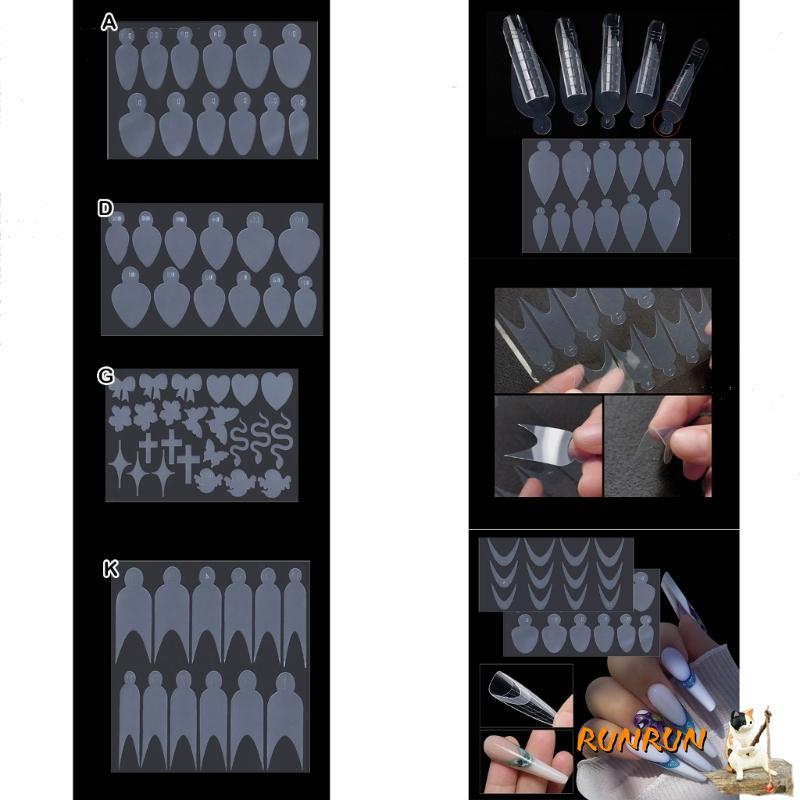 RUNN French Nail Tip Guide Sticker Nail Extension Nail Form Mould French Line Sticker