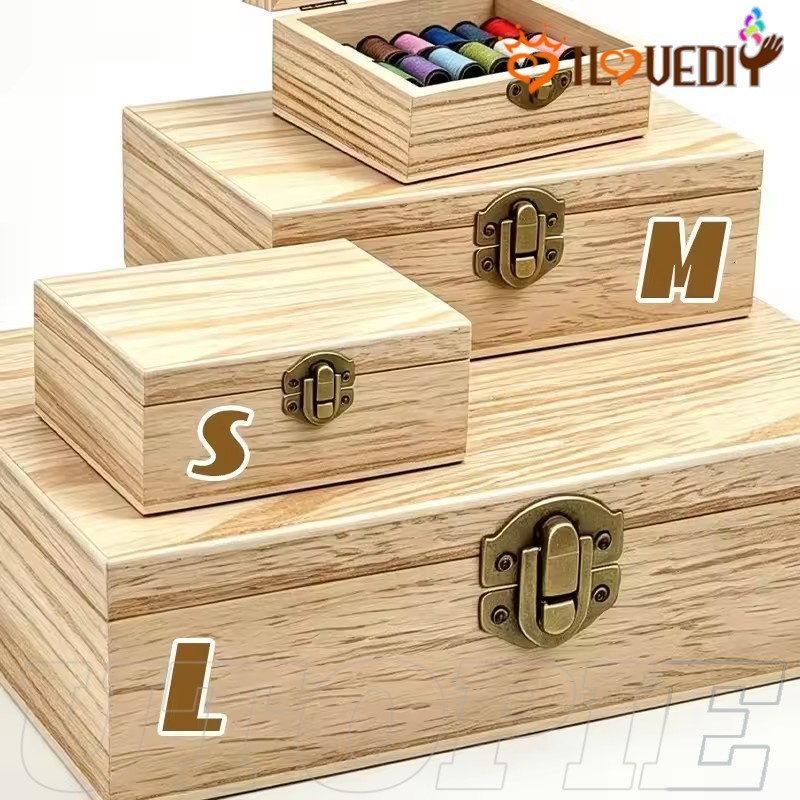 [HGB] กล่องเก็บไม้ 1/2/3 ชิ้นพร้อมฝาปิดบานพับ - กันฝุ่น - ตลับบรรจุภัณฑ์ - ภาชนะเก็บสร้อยคอเครื่องปร