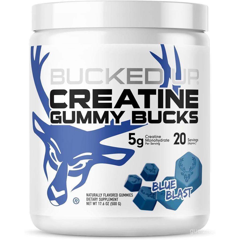 Bucked Up Creatine Gummy Bucks Blue Blast | 5g Creatine Monohydrate ต่อ Sering | กัมมี่รสเข้มข้นกลูเ