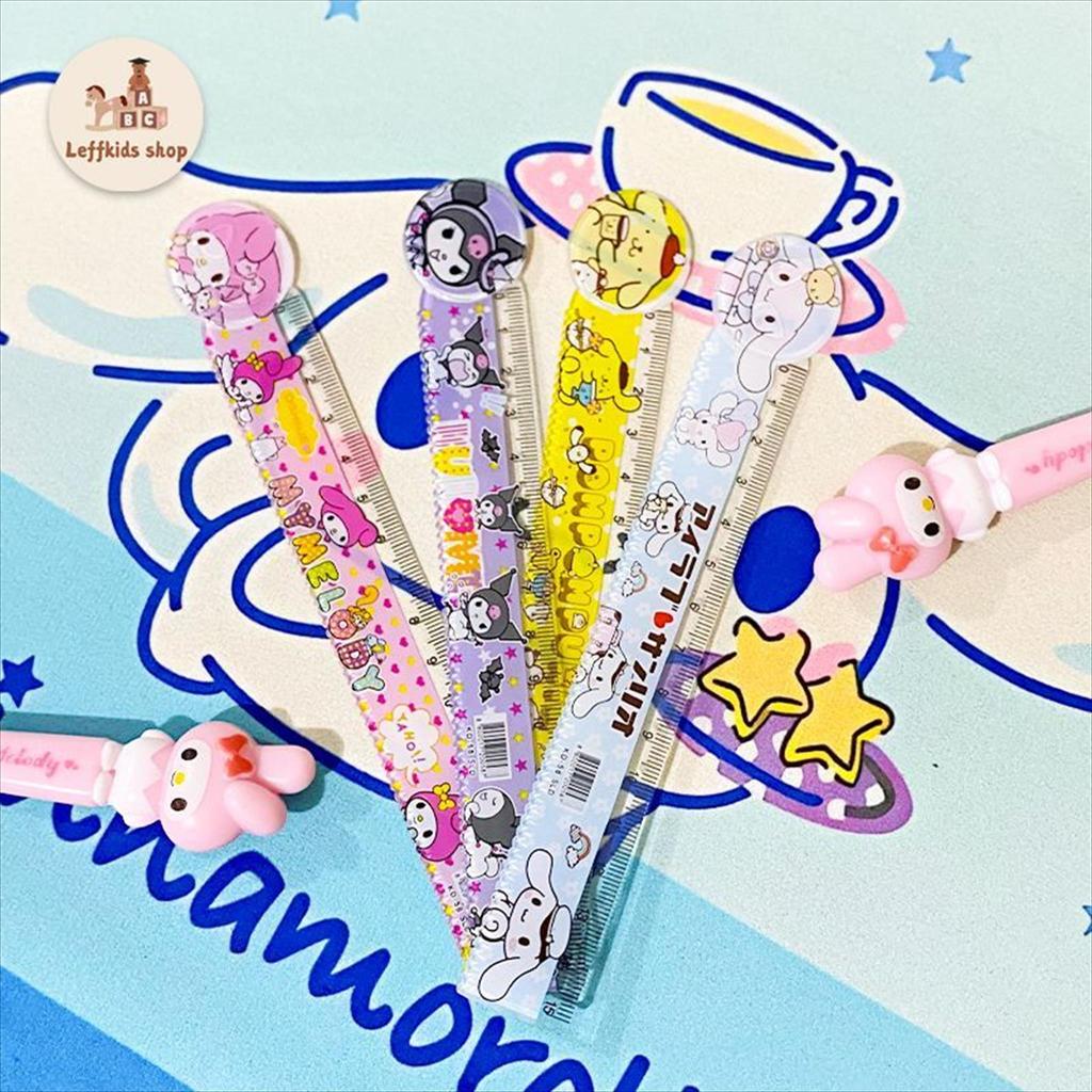 ไม้บรรทัด Sanrio melody 15 ซม. ไม้บรรทัดน่ารัก motif kuromi pompurin cinamoroll PS026