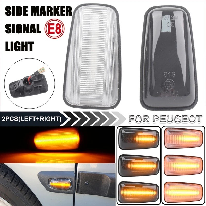 แบบไดนามิก LED ด้านข้างสัญญาณไฟกระพริบสําหรับ Citroen Berlingo Jumpy Saxo Xantia Xm ZX Peugeot 106 3