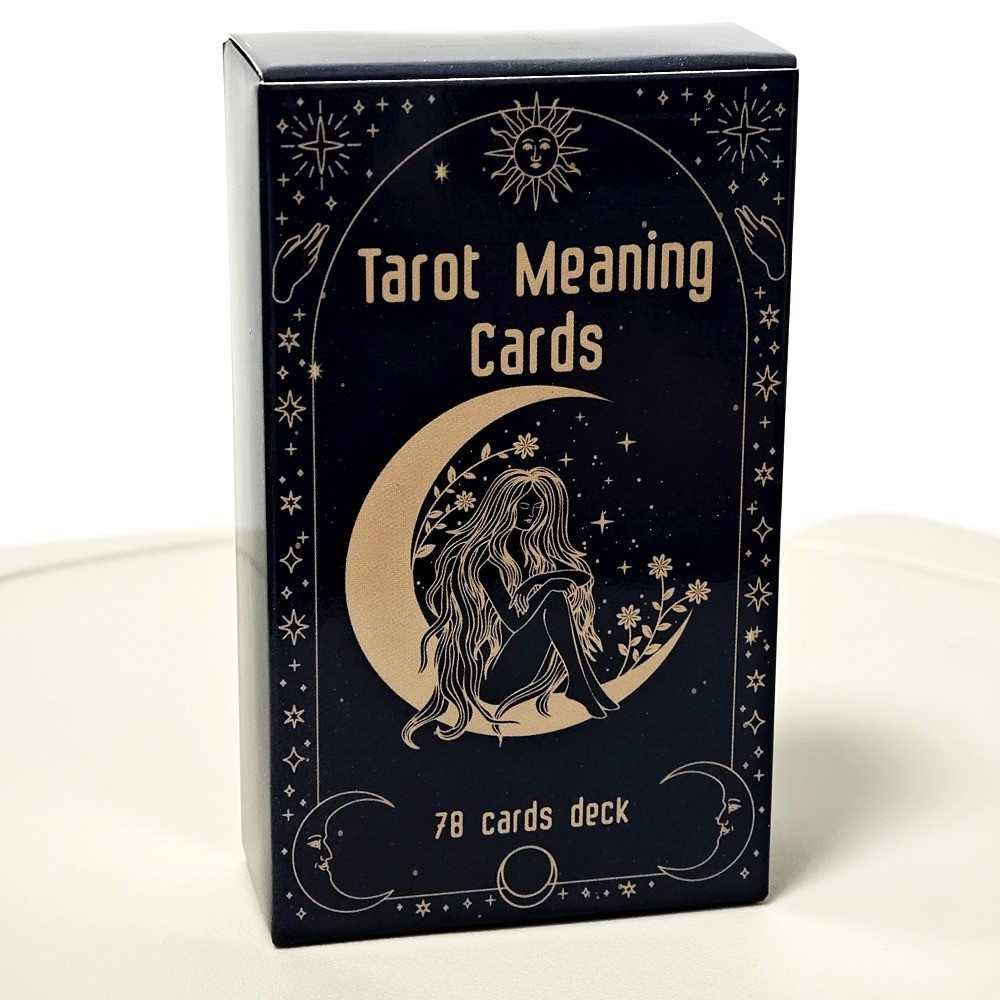 Tarot Meaning Cards 78 ชิ้นการ์ด Sketchy แบบดั้งเดิมและบนด้านอื่น ๆ มีคําสําคัญความหมาย 10.3*6 ซม.