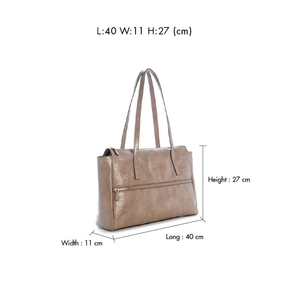 GUESS حقيبة توت JUSTINE — بني رمادي — صورة 5