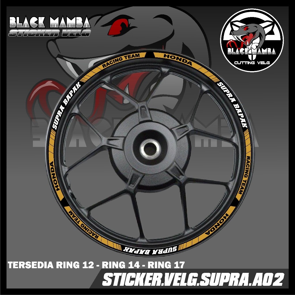 SUPRA RIM STICKER - HONDA SUPRA A02 TIRE/VELG VARIATION LIST STICKER