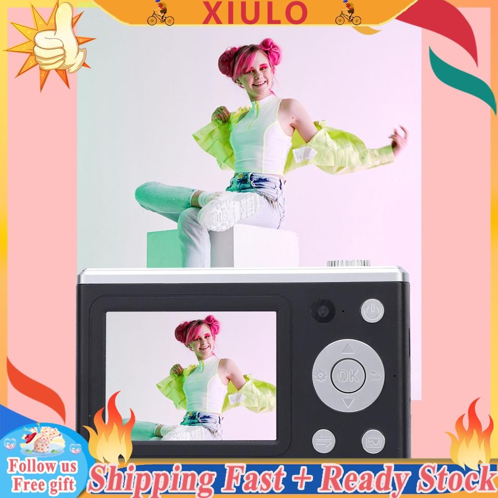 Xiulo Xiulo-th Digital Camera 48MP Point และถ่ายภาพด้วยหน้าจอคู่ Selfie Vlogging แบบพกพาสำหรับวัยรุ่