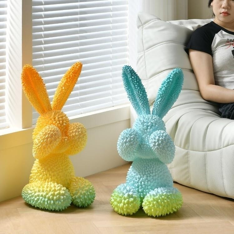 SG SELLER ทุเรียนกระต่ายทุเรียนตุ๊กตาแฟชั่นเล่น IP Desktop3D หรูหราหัตถกรรมสร้างสรรค์ชุดตกแต่ง HomeT