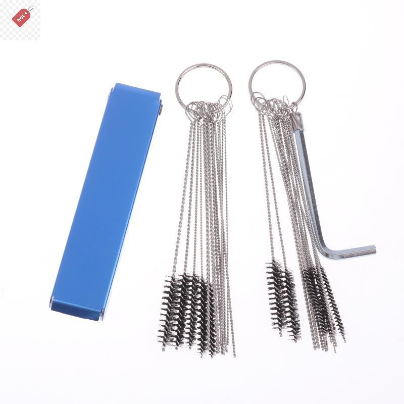 ALIK 1 ชุดเครื่องมือทําความสะอาดคาร์บูเรเตอร์คาร์บอน Dirt Jet ลบทําความสะอาดเข็มแปรงสําหรับรถยนต์รถจักรยานยนต์ ATV เครื่องเชื่อม Carb Chainsaw TH