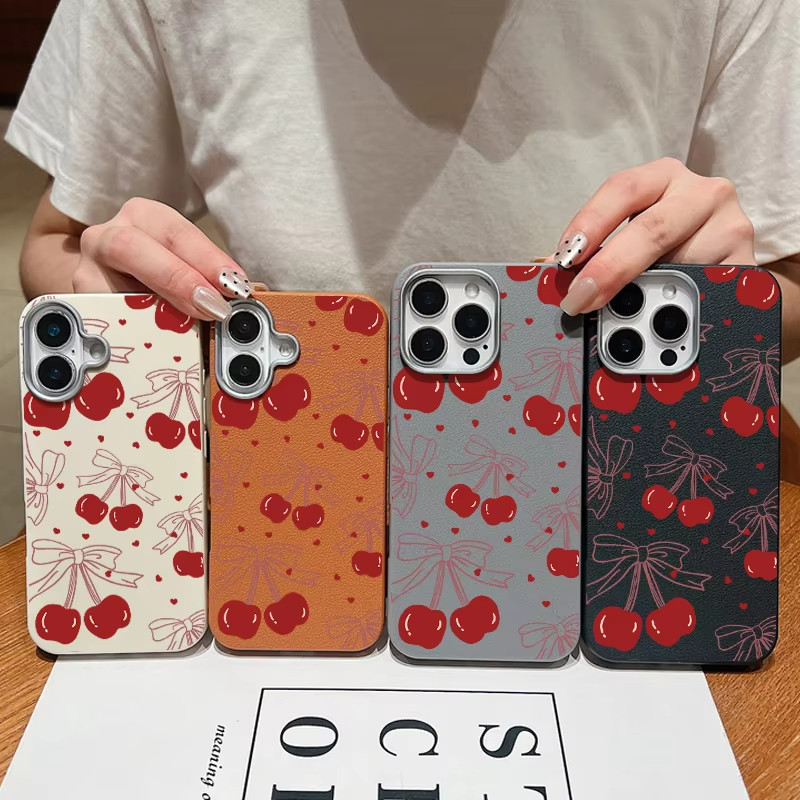 แฟชั่นสีแดงรูปแบบเชอร์รี่เคสโทรศัพท์สําหรับOPPO A76 A96 A38 A18 A78 A58 A80 A3X A3 A5i A40 A5X A5i A