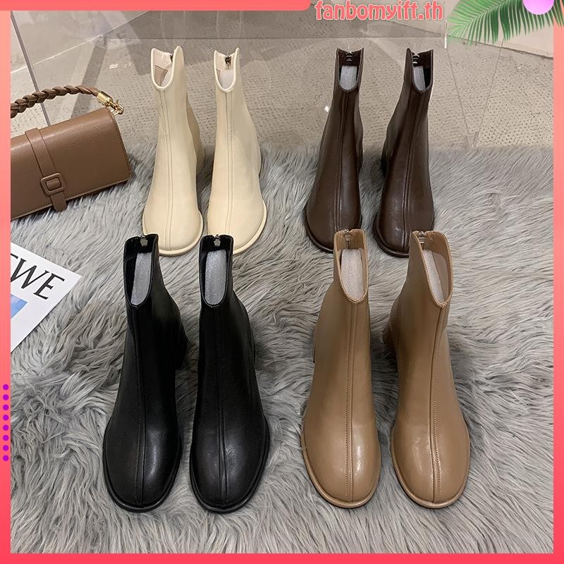 รองเท้าบูท ข้อสั้น หัวกลม ขนาดใหญ่ เบอร์ 34-43